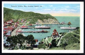 California CATALINA ISLAND Beautiful Avalon Bay Pub E.C. Kropp Co. White Border