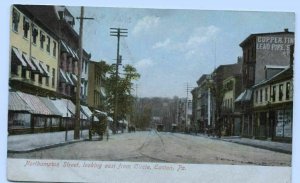 Postcard Northampton Street Looking East from Circle Easton PA