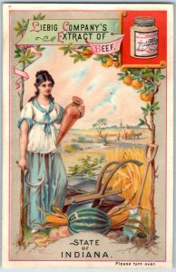 1880s Liebig Extract of Beef State of Indiana Trade Card P204