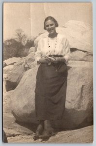 RPPC Pretty Young Woman  Studio Picture   Real Photo  c1920