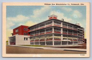 J96/ Portsmouth Ohio Postcard Scioto County Linen Williams Shoe Factory 510