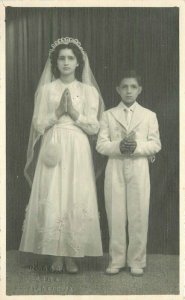 Catholic Religion Mother Son Rome Italy Interior RPPC Photo Postcard 21-384