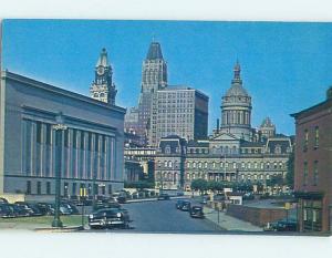 Unused Pre-1980 CITY HALL SCENE Baltimore Maryland MD hs5775