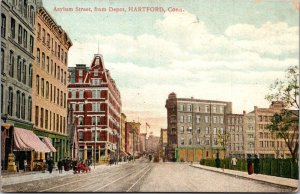 Connecticut Hartford Asylum Street From Depot 1908