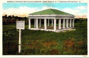 New York Bemis Heights Memorial Entrance Battlefield Cemetery Saratoga Battle...