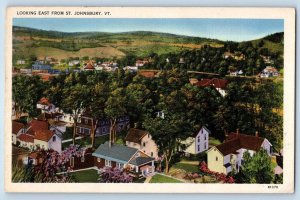 St. Johnsbury Vermont VT Postcard  Looking East Residence Section 1910 Antique