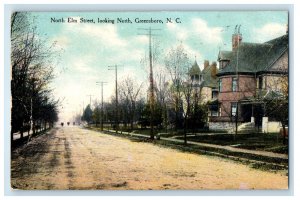 1910 North Elm Street Looking North Greensboro North Carolina NC Postcard 