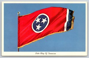 Patriotic~State Flag Of Tennessee w/Stars In Circle~Sky Background~1950s PC