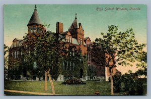 WINDSOR NS CANADA HIGH SCHOOL ANTIQUE PRIVATE POSTCARD