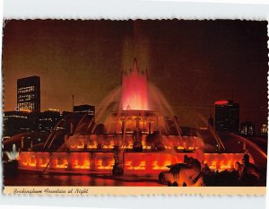 M-111567 Night Skyline Buckingham Fountain Chicago Illinois