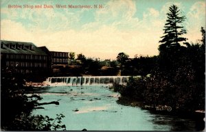 Bobbin Shop and Dam West Manchester New Hampshire NH UNP DB Postcard L4
