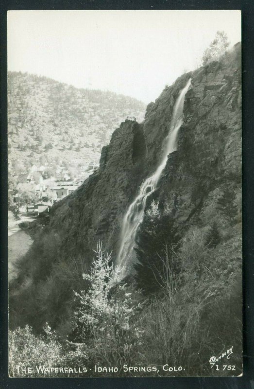 The Waterfalls Idaho Springs Colorado co real photo postcard RPPC