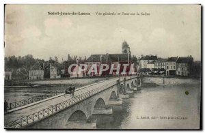 (Cote d & # 39Or) Saint-Jean-de-Lesne- Vue Generale and Bridge Post Card Old-...