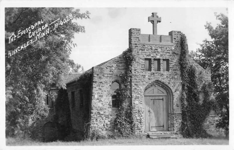 Hinckley Minnesota Episcopal Church Real Photo Antique Postcard K27075