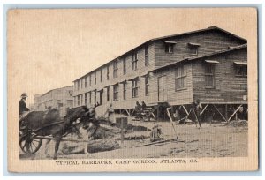 1917 Typical Barracks Camp Gordon Atlanta Georgia GA Posted Antique Postcard