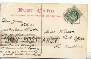 Genealogy Postcard - Grace Warren - Corfe Post Office - Near Taunton - Ref 8092A