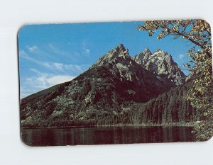 Postcard Grand Teton from Jenny Lake Teton National Park Wyoming USA