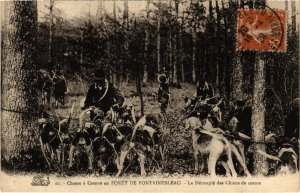 PC FORET DE FONTAINEBLEAU CHASSE A COURRE DECOUPLE DES CHIENS HUNTING (a34965)