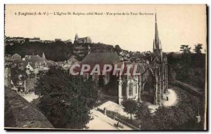 Old Postcard Fougeres l & # 39Eglise St Dulpices rating Our view from the Tow...