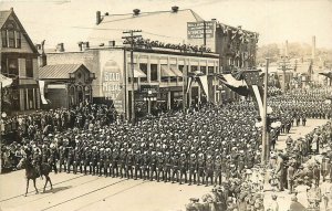 Postcard RPPC 1922 Illinois Peoria K.T. Parade Fraternal IL24-5122