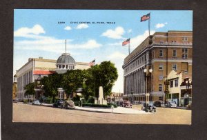 TX Civic Center War Memorial City Hall El Paso Texas Linen Postcard Court House