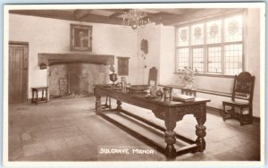 RPPC  SULGRAVE MANOR, Banbury England  DINING HALL  Real Photo UK  Postcard