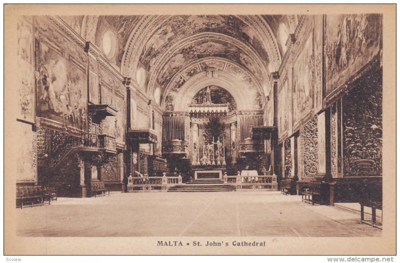 Interior, St. John's Cathedral, MALTA, 1910-1920s