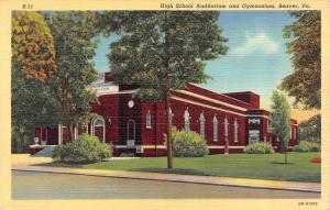 BEAVER, PA Pennsylvania  HIGH SCHOOL AUDITORIUM & GYMNASIUM   c1940's Postcard