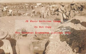 Mexico Border War, RPPC, Digging Graves for the Dead on Juarez Battlefield,Horne