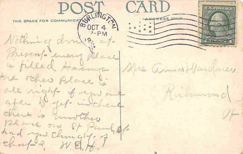 Burlington Lake Champlain Panorama Vermont 1910s postcard