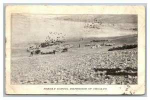 Vintage 1912 Postcard Watering Flocks Palestine Sunday School Extension Chicago