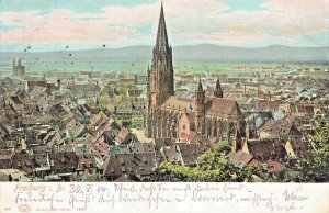 Freiburg im Breisgau GERMANY~PANORAMIC VIEW~1904 GLASER POSTCARD