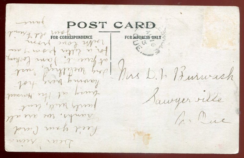 h1131 - DALESVILLE Quebec Postcard 1913 Pennant. Bridge