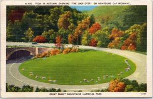 Autumn view of  The Loop-Over on Newfound Gap Highway - Great Smoky Mountains