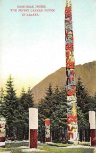 Memorial Totem, Sitka, Alaska Native American Indian Totem Pole c1910s Postcard