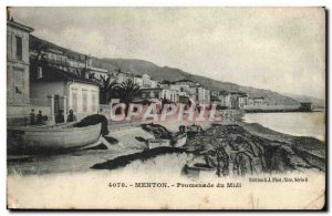 Menton - Promenade du Midi - Old Postcard