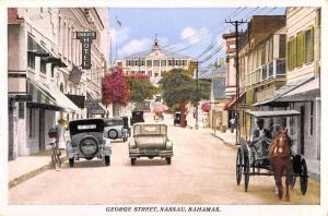 Nassau Bahamas George Street Scene Historic Bldgs Antique Postcard K54621