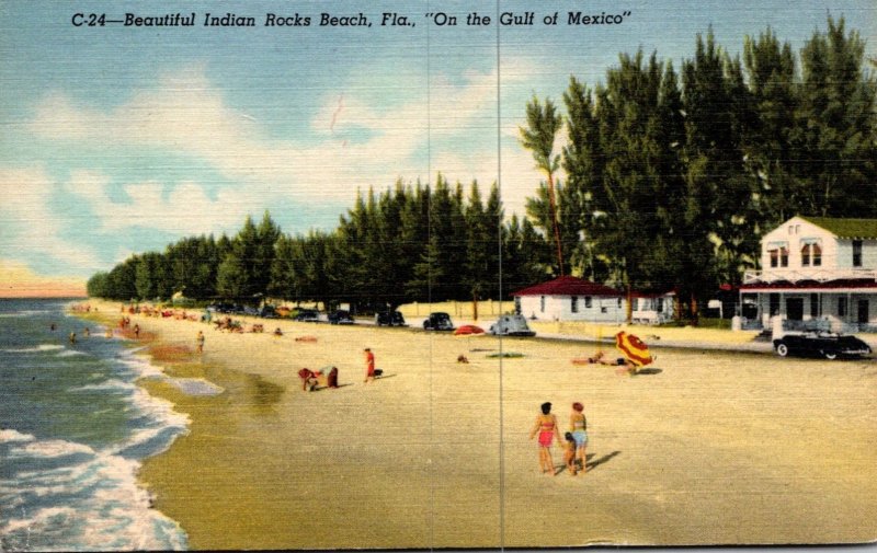 Florida Indian Rocks Beach Beautiful Beach Scene 1960 Curteich