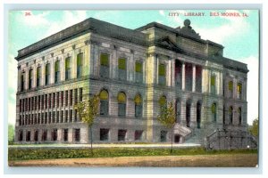c1910's City Library Building Des Moines Iowa IA Unposted Antique Postcard 