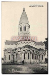 Old Postcard Monteron Charente church Apse and bell tower