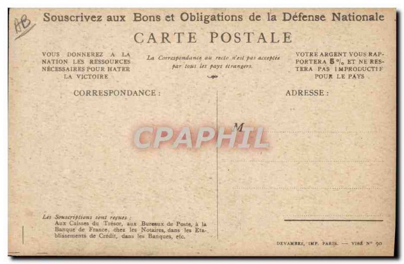 Postcard Old Army National Subscription Warrants