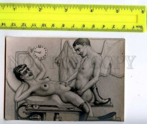 213232 RUSSIA sex lovers LUBOK photo miniature card