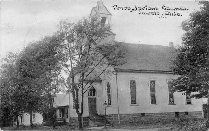 F11/ Jewett Ohio Postcard Harrison County 1910 Presbyterian Church