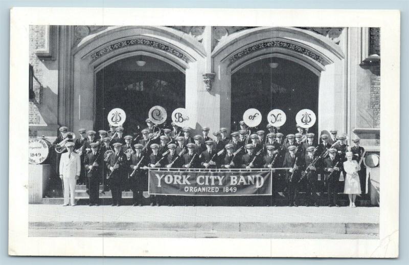 Postcard PA York City Band York Pennsylvania S16