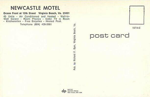 VA, Virginia Beach, Newcastle Motel, Multi View, Dexter Press, No. 19714-C