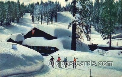 Yosemite National Park Ski House At Badger Pass, CA USA Skiing 1956 postal us...