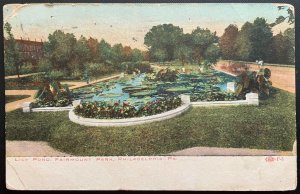 Vintage Postcard 1910 Lily Pond, Fairmont Park, Philadelphia, PA