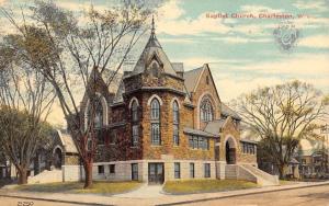 Charleston West Virginia Baptist Church Street View Antique Postcard K79216