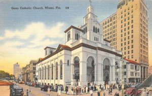 Gesu Catholic Church, Miami, Florida 1948 Vintage Linen Postcard
