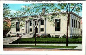 Postcard LIBRARY SCENE Lafayette Indiana IN AL7511